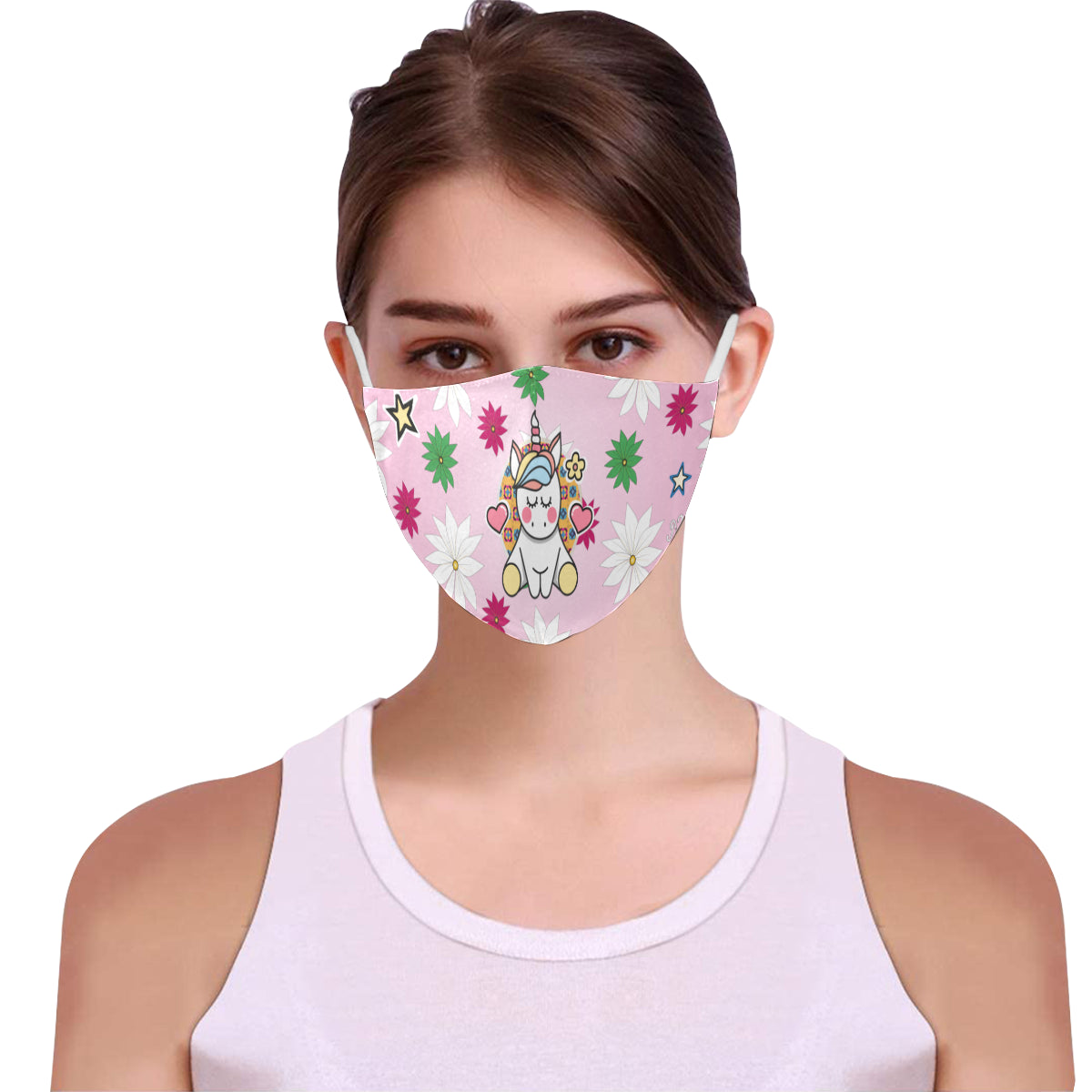 Unicorn Alternate Cotton Fabric Face Mask with Filter Slot & Adjustable Strap (Pack of 5) - Non-medical use