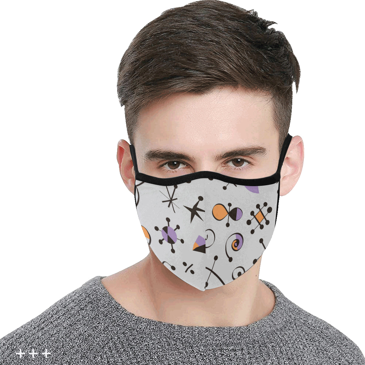 Geometric Cotton Fabric Face Mask with filter slot (30 Filters Included) - Non-medical use