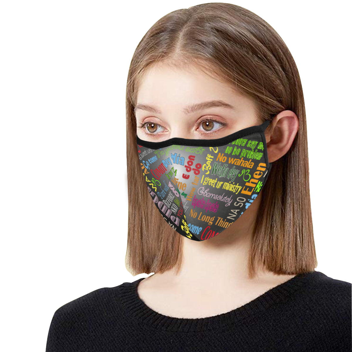 AfriBix Pidgin Print Cotton Fabric Face Mask with filter slot (30 Filters Included) - Non-medical use