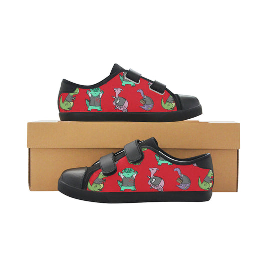 Dinos at Work Sneakers Velcro Canvas Kid's Shoes