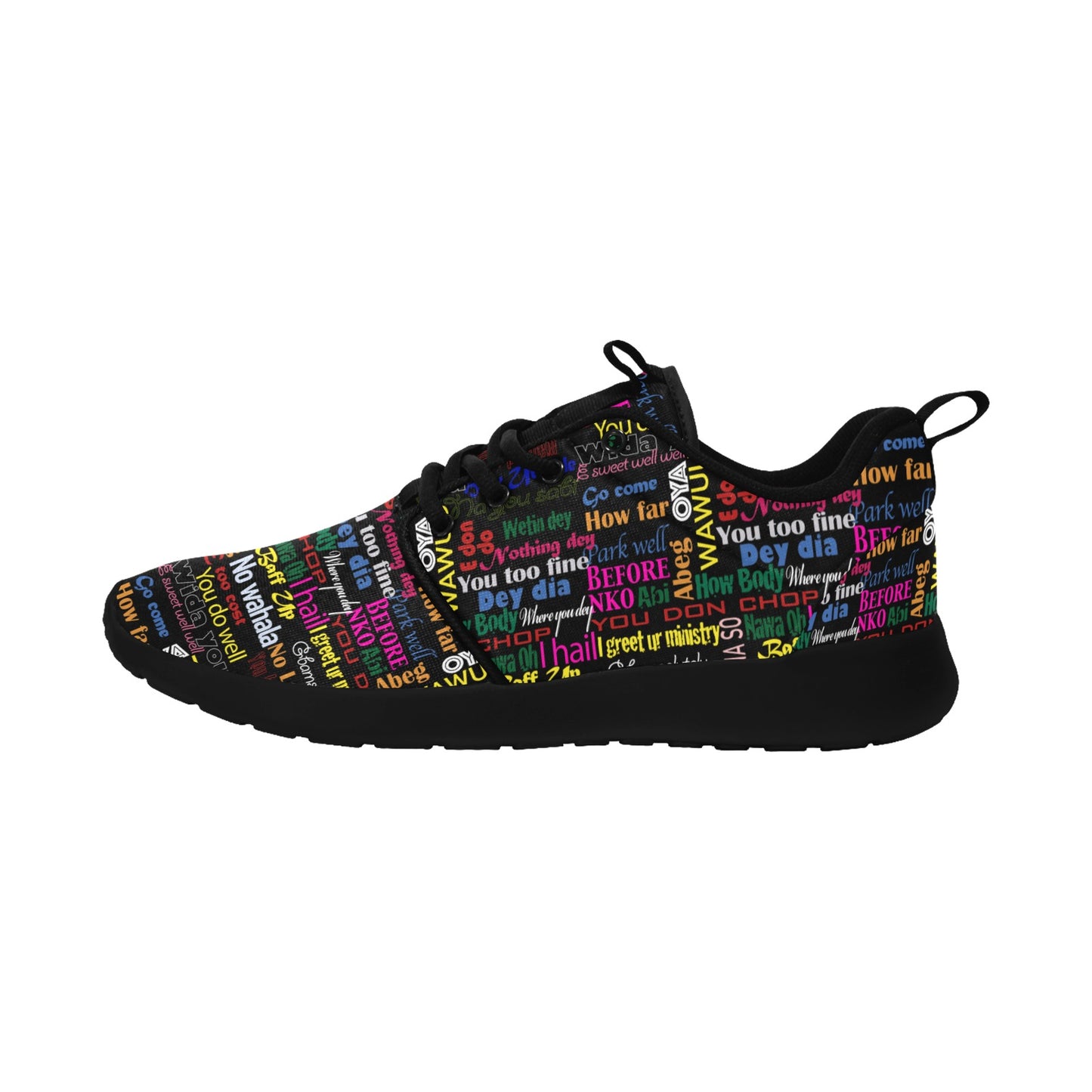 AfriBix Pidgin Print Mens Sneakers Men's Pull Loop Sneakers