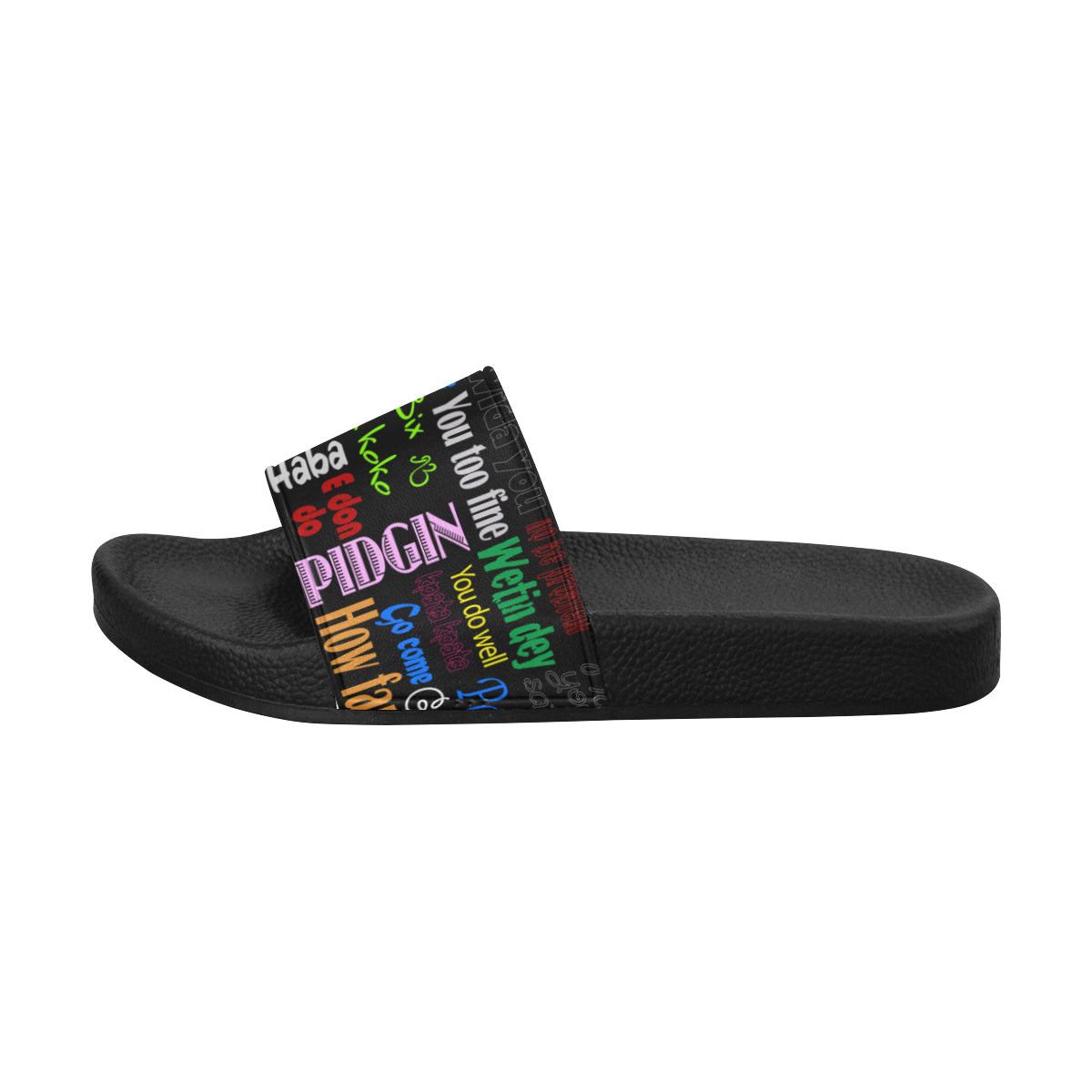 AfriBix Pidgin Print Unisex Slides