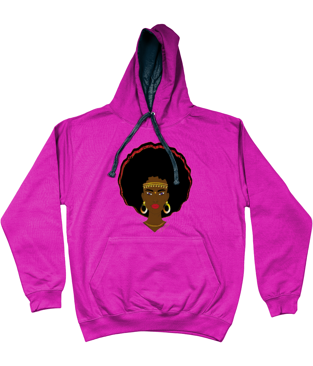 AfriBix Warrior Unisex Hoodie with a contrast hood and string