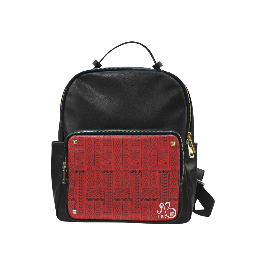 AfriBix Tribal Print Leather Backpack