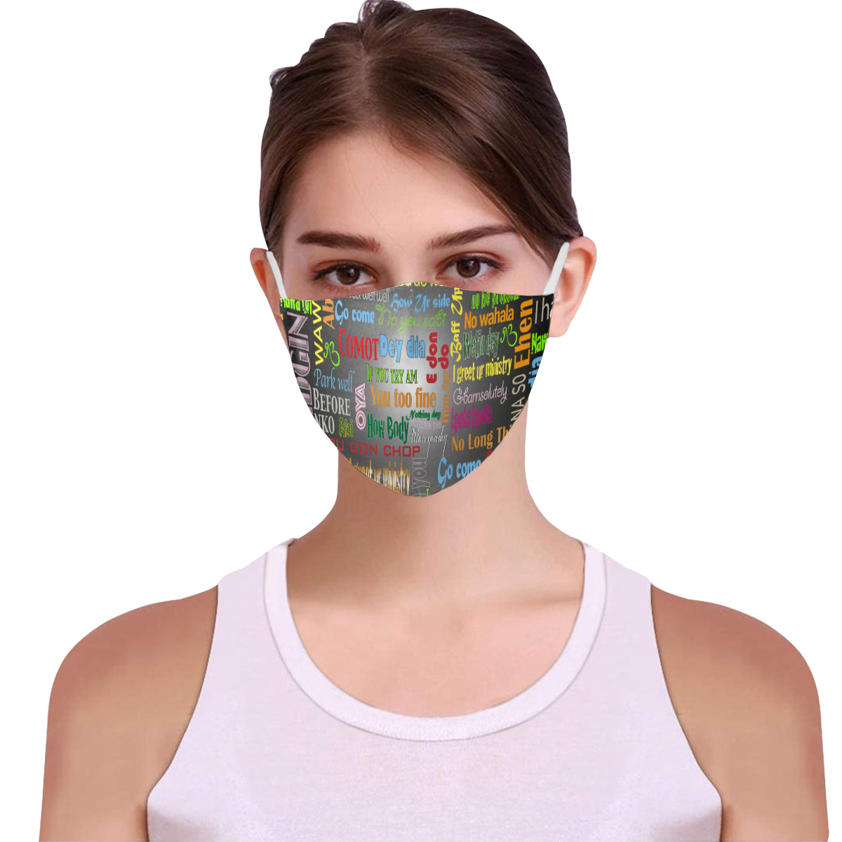 AfriBix Pidgin Print Galaxy Cotton Fabric Face Mask with Filter Slot & Adjustable Strap (Pack of 5) - Non-medical use