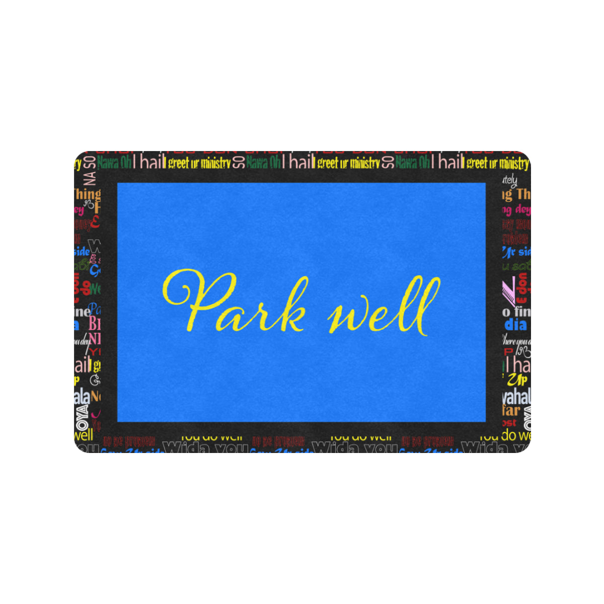 Park Well' AfriBix Pidgin Print Doormat