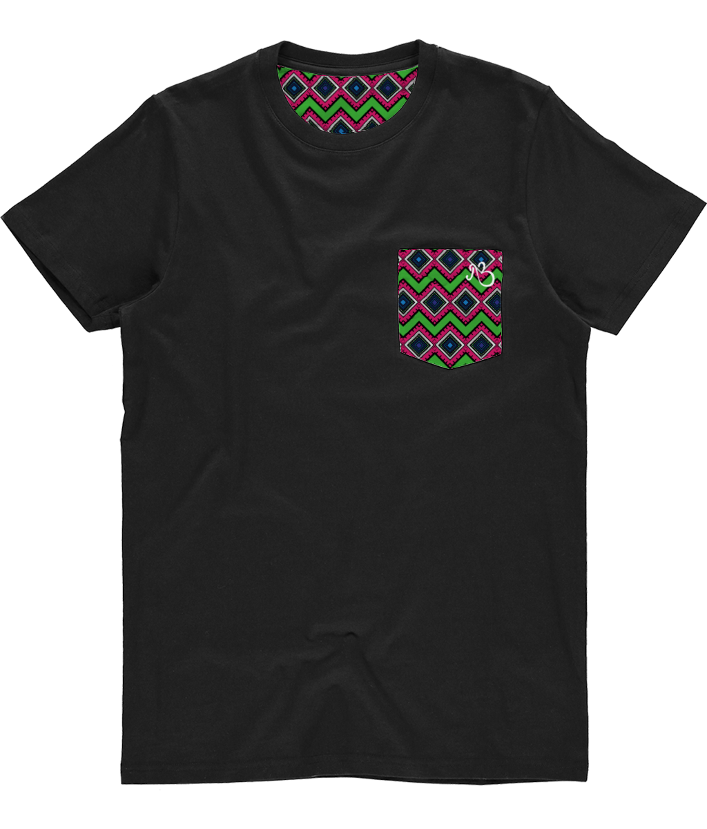 Unisex Pocket Tee - Leaf Quadrangle Print