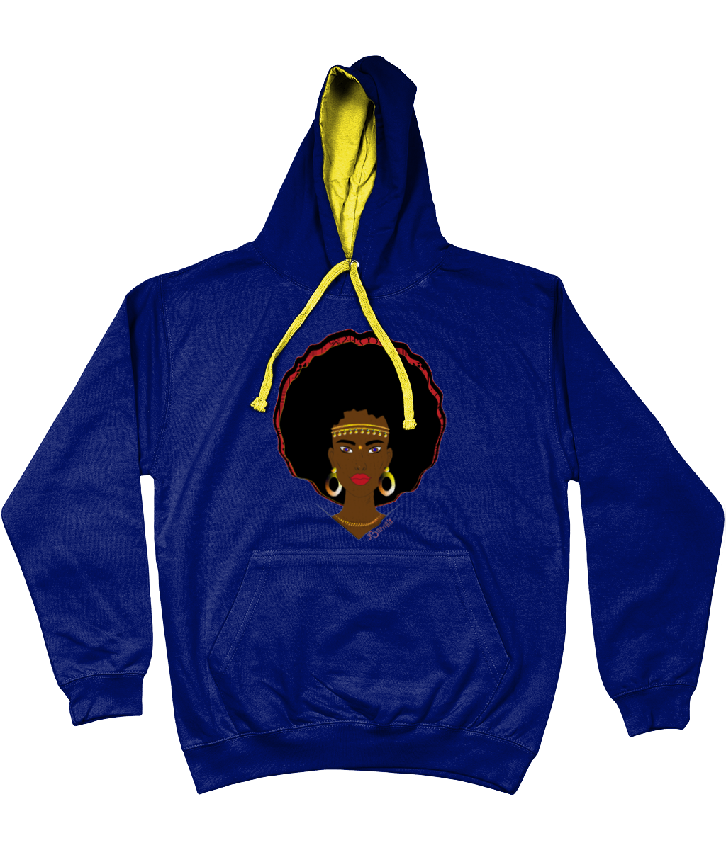 AfriBix Warrior Unisex Hoodie with a contrast hood and string