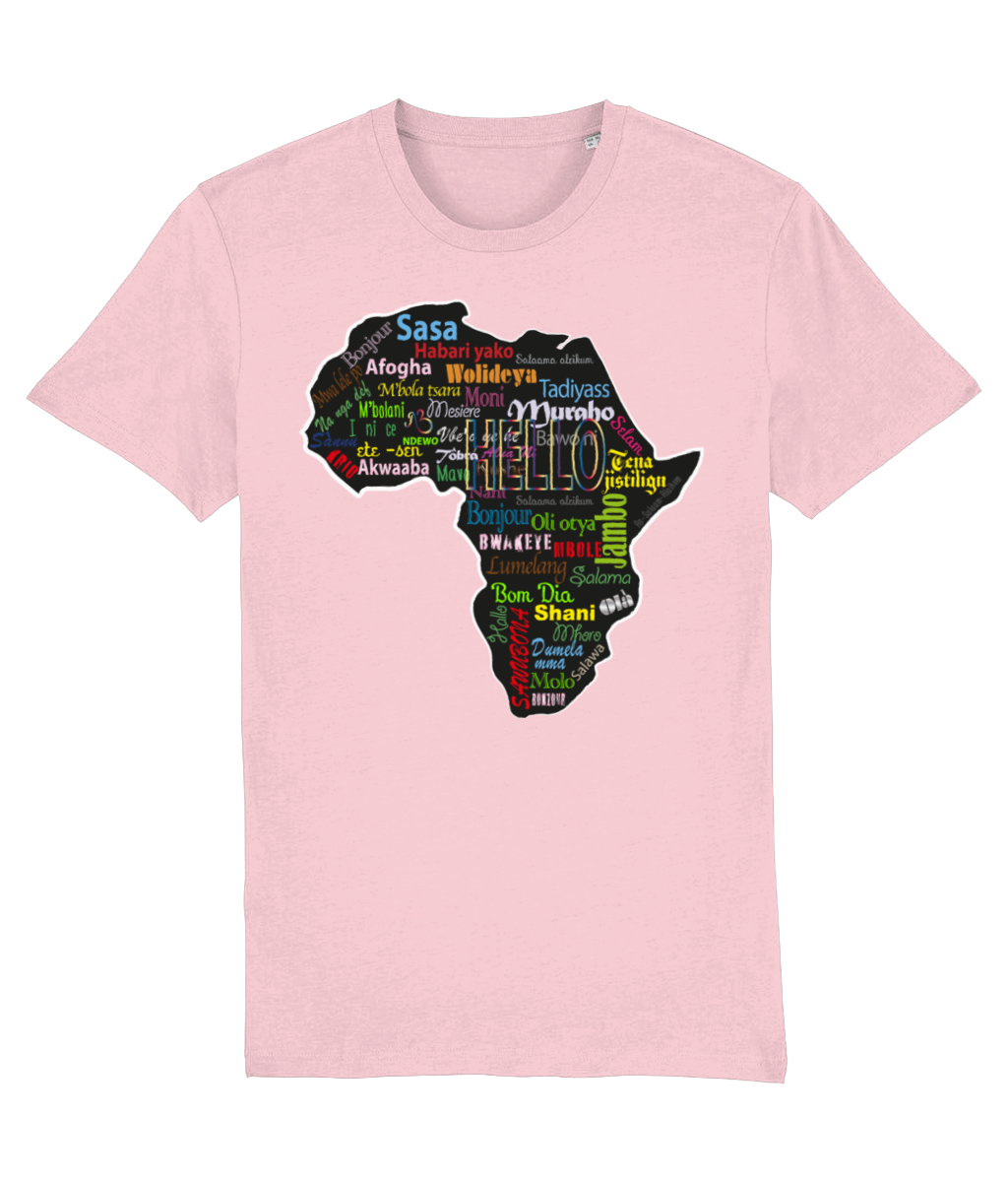 AfriBix Hello Print Map of Africa Organic Cotton Tshirt