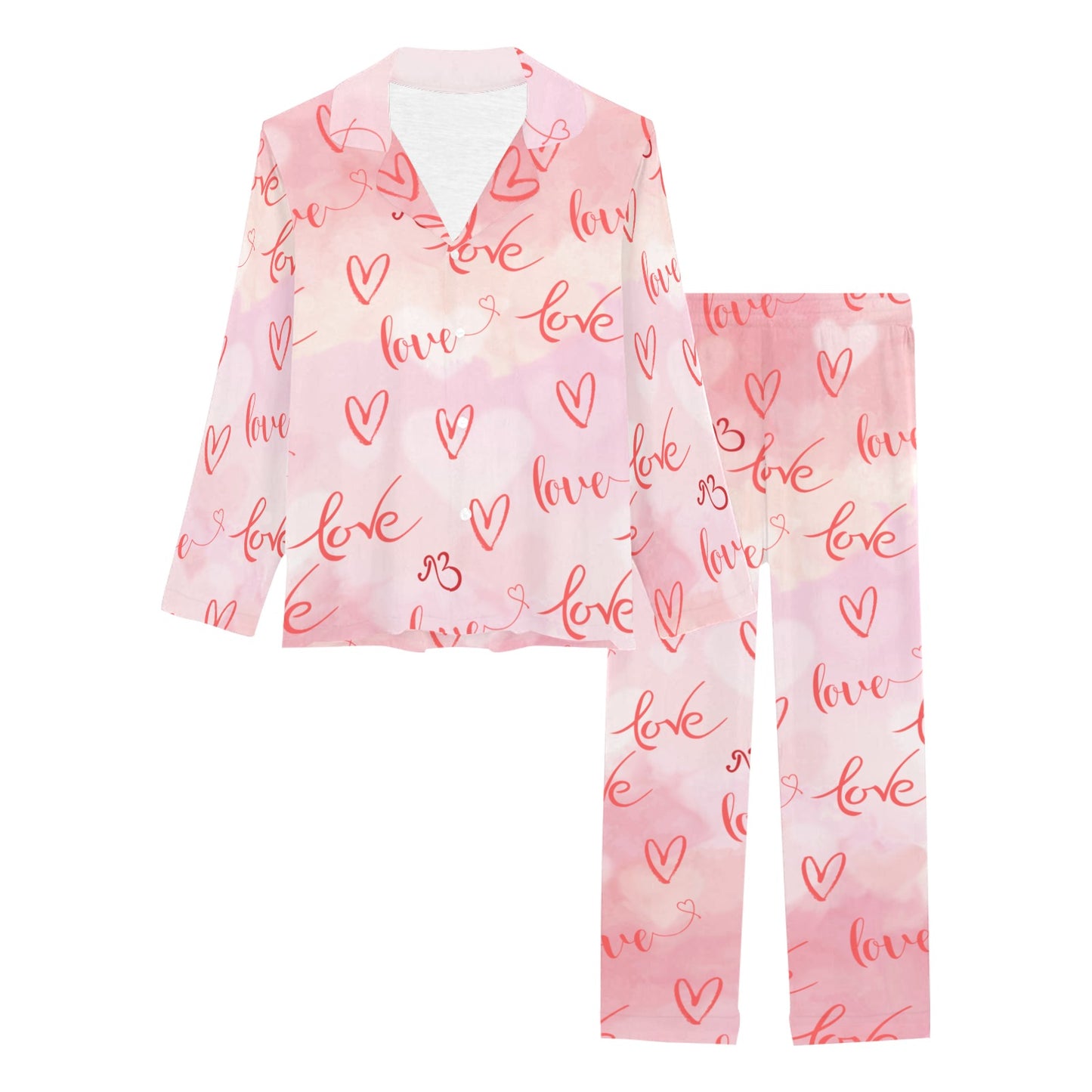 Love Women's Pink Long Pyjama Set
