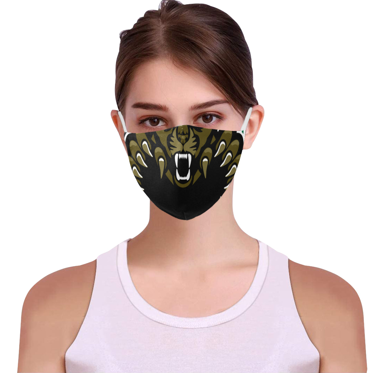 Panther Claw Cotton Fabric Face Mask with Filter Slot & Adjustable Strap - Non-medical use (2 Filters Included)