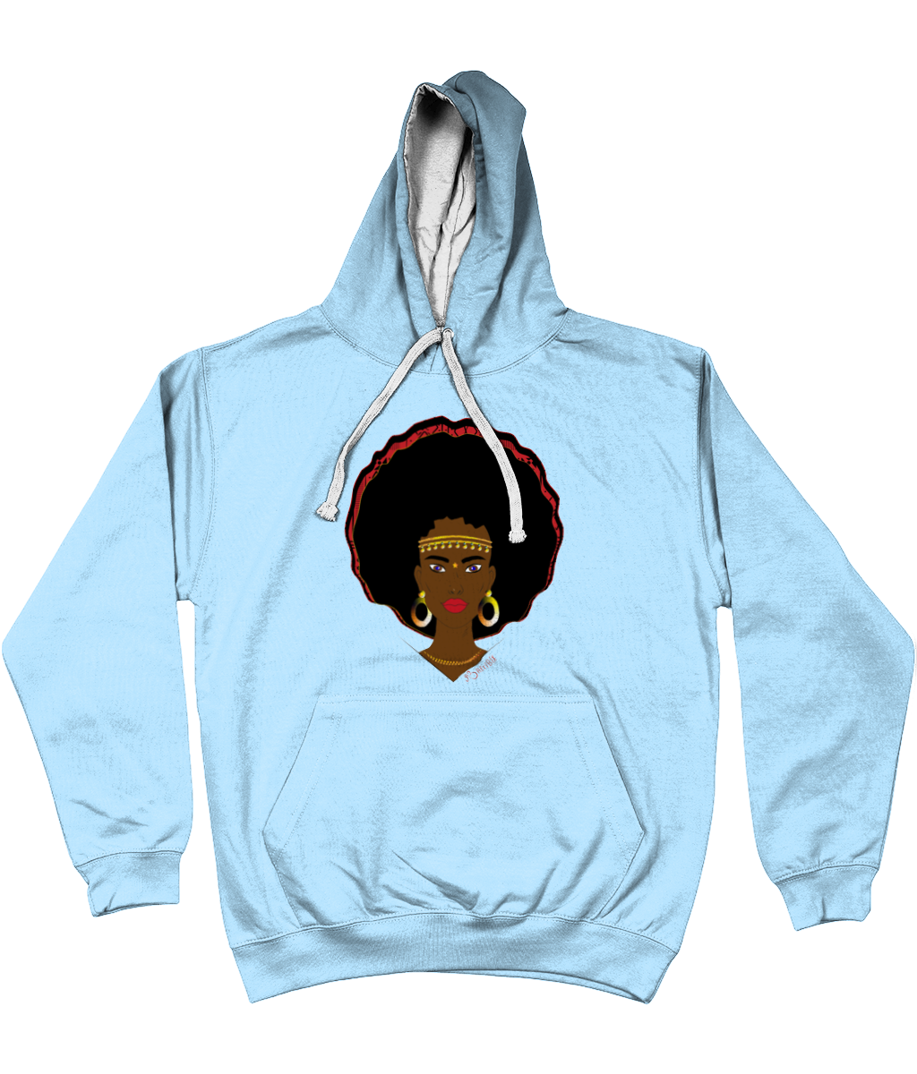 AfriBix Warrior Unisex Hoodie with a contrast hood and string