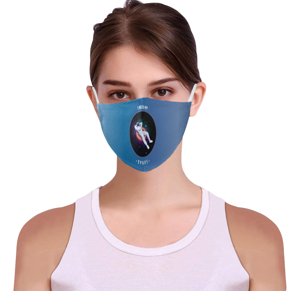 I Need My Space Cotton Fabric Face Mask with Filter Slot & Adjustable Strap (Pack of 5) - Non-medical use