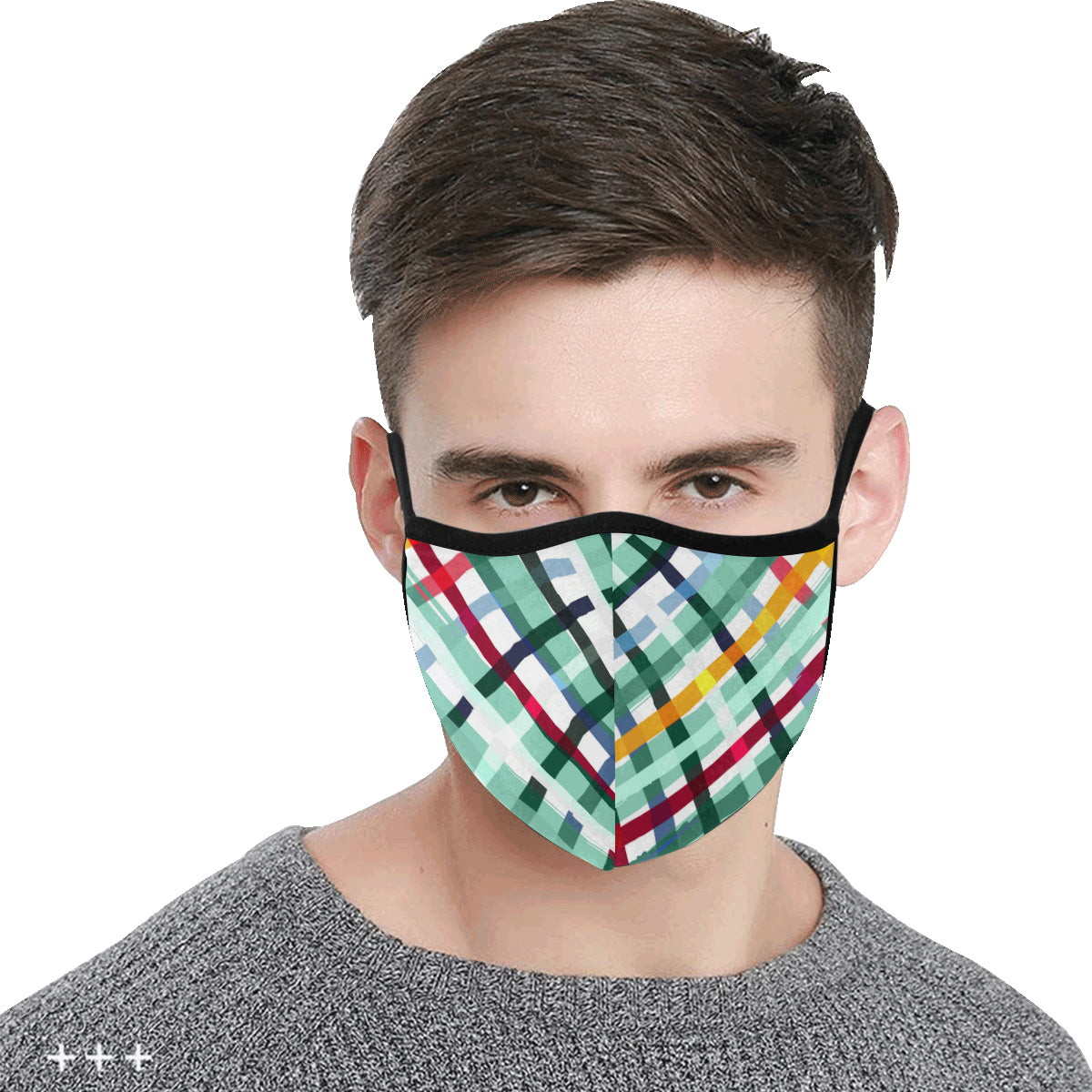 Cross Stitch Shape Cotton Fabric Face Mask with filter slot (30 Filters Included) - Non-medical use