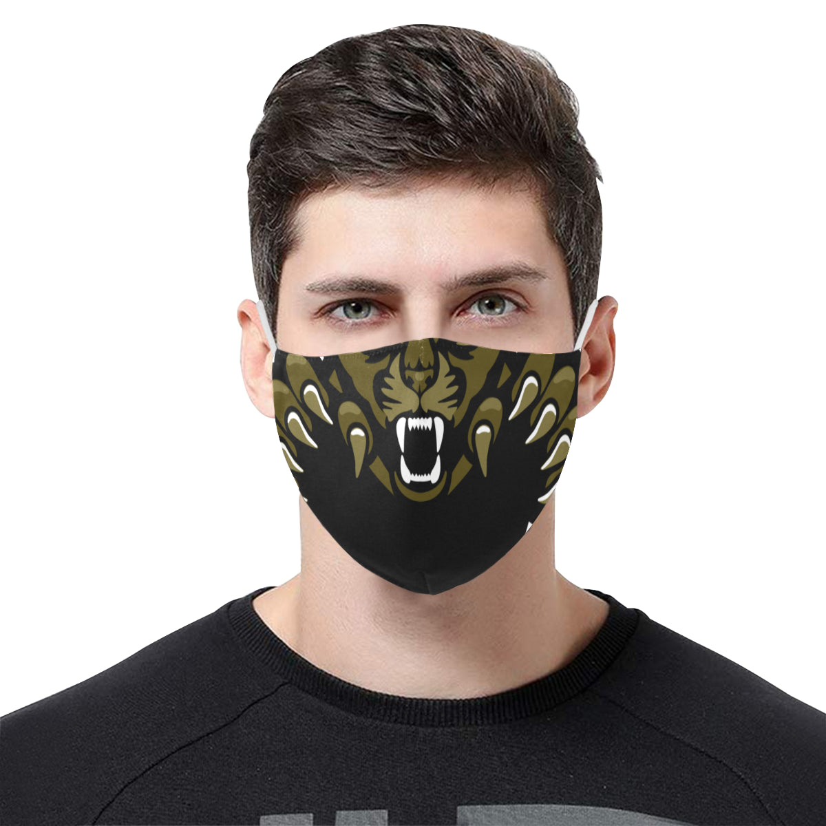 Panther Claw Cotton Fabric Face Mask with Filter Slot & Adjustable Strap - Non-medical use (2 Filters Included)