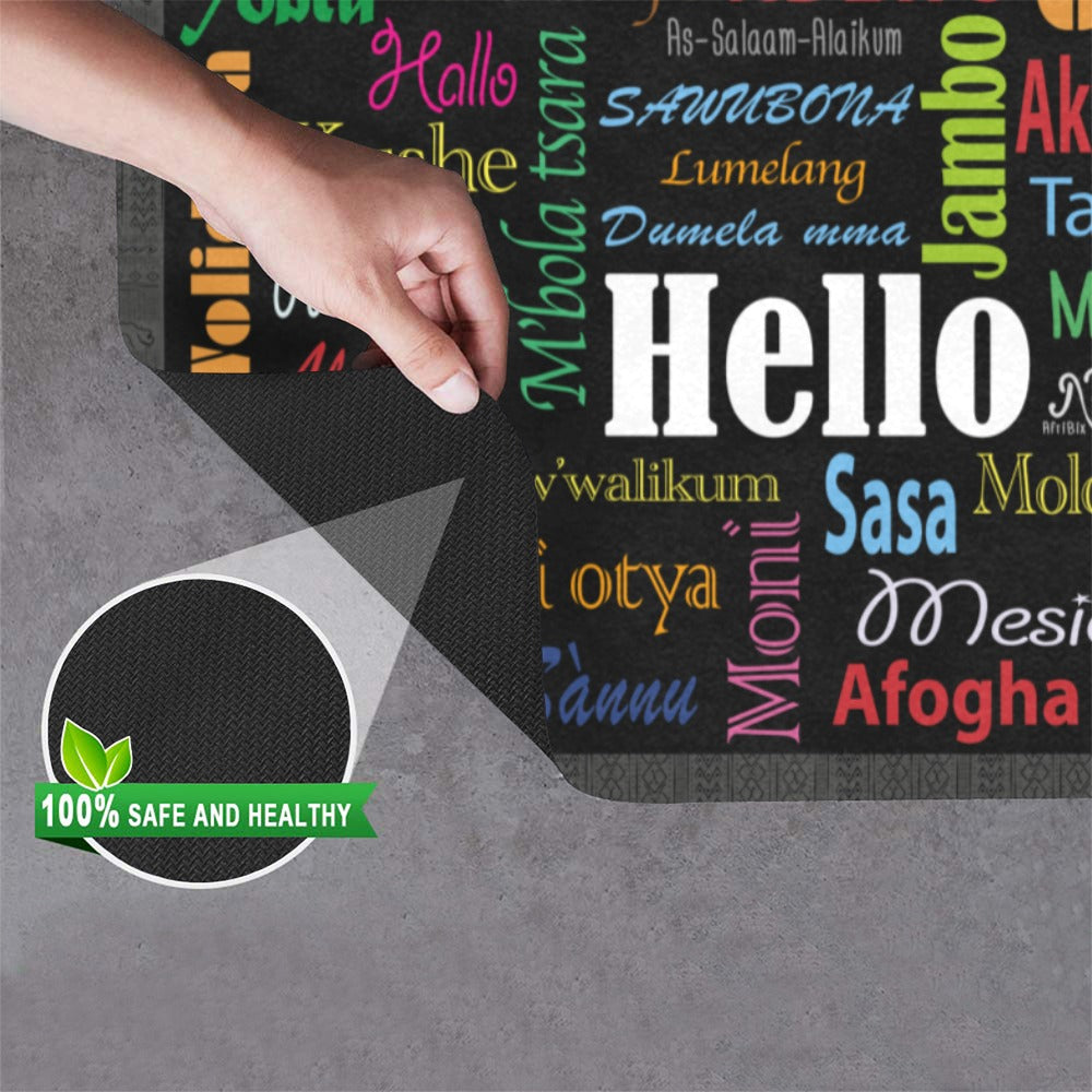 AfriBix Hello Print Tribal Doormat