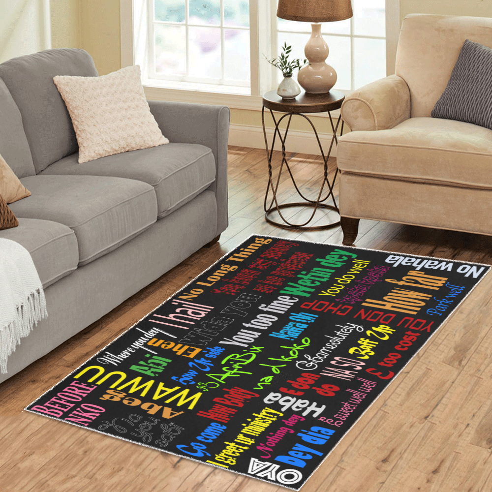 AfriBix Pidgin Print Area Rugs