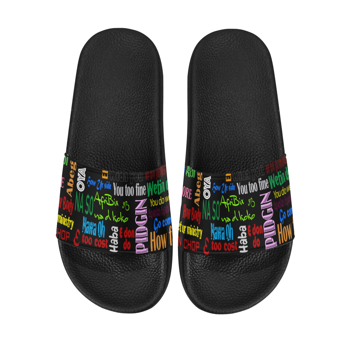 AfriBix Pidgin Print Unisex Slides