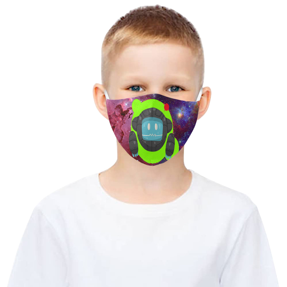 Astronaut Neon Cotton Fabric Face Mask with Filter Slot & Adjustable Strap - Non-medical use (2 Filters Included)