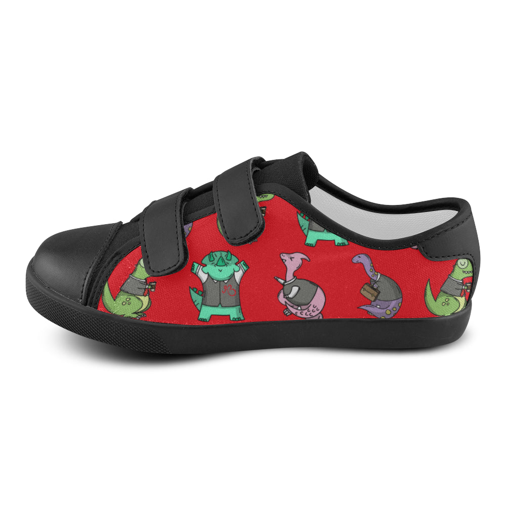 Dinos at Work Sneakers Velcro Canvas Kid's Shoes