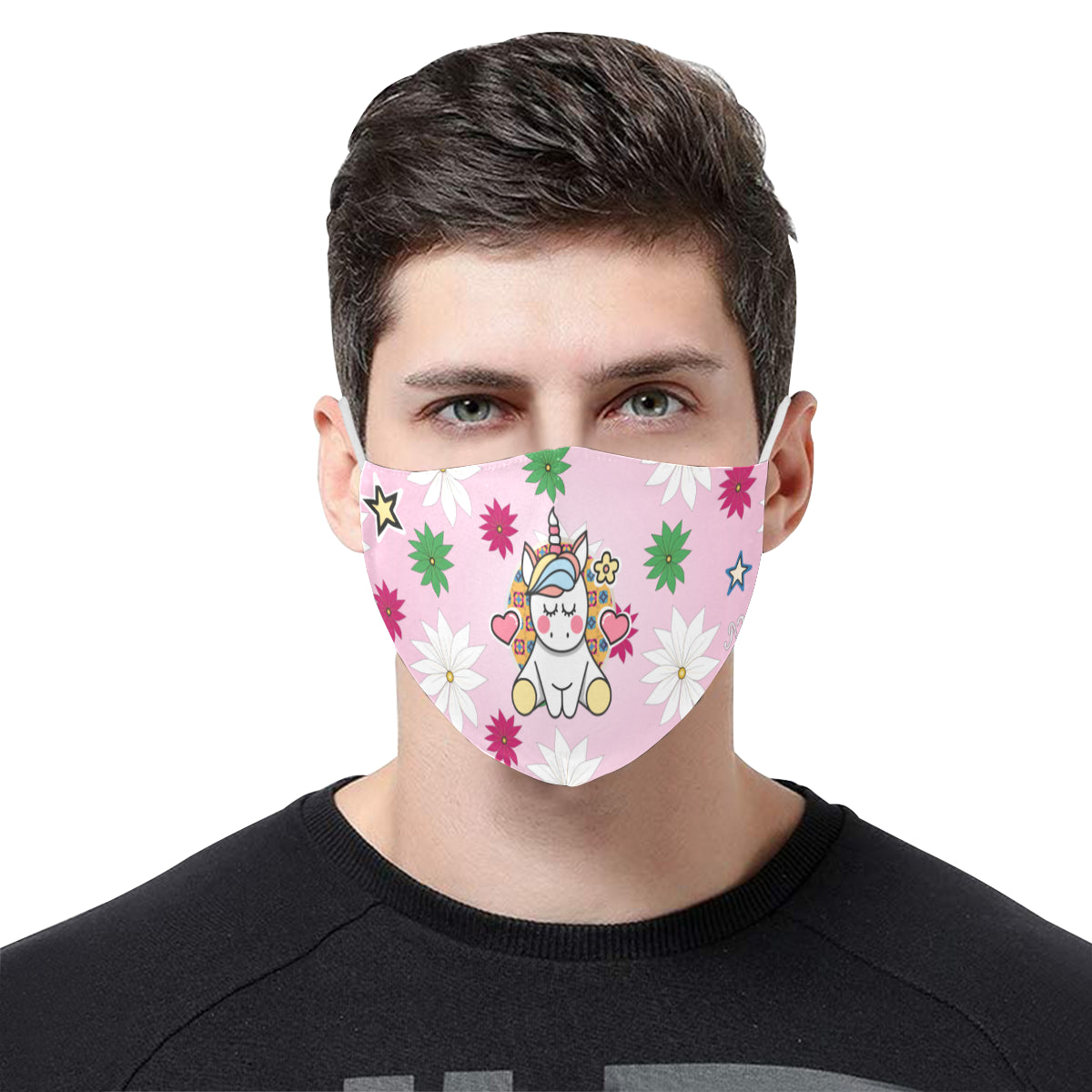 Unicorn Alternate Cotton Fabric Face Mask with Filter Slot & Adjustable Strap (Pack of 5) - Non-medical use