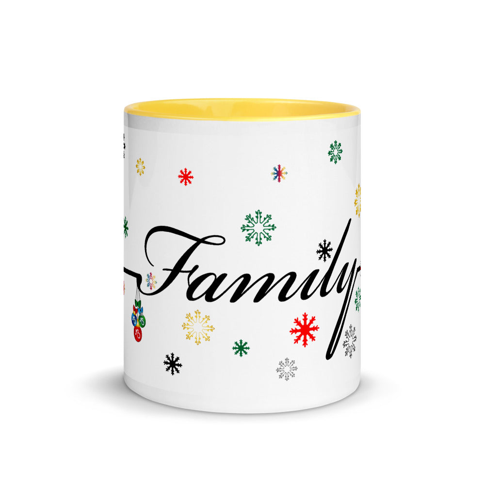 'Family Christmas' Two Toned Mug - White