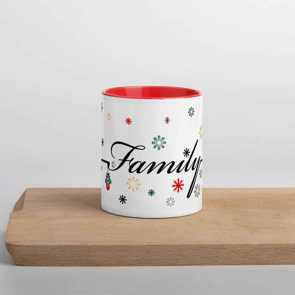 'Family Christmas' Two Toned Mug - White
