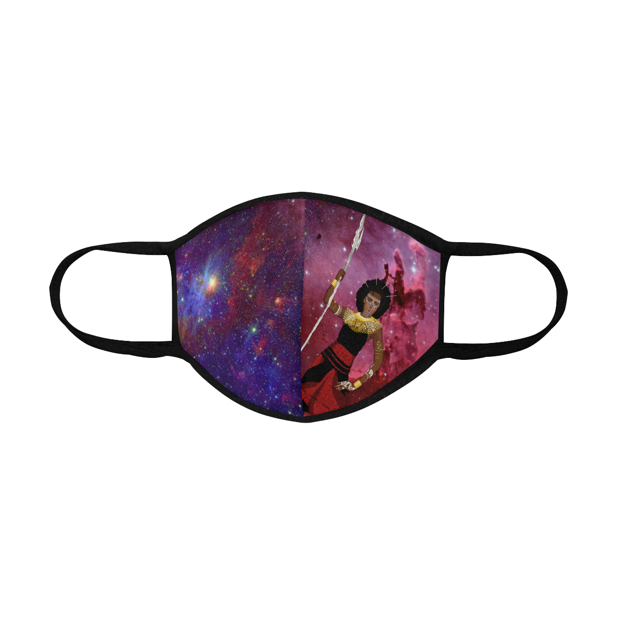 AfriBix Warrior Queen of the Galaxy Cotton Fabric Face Mask with filter slot (30 Filters Included) - Non-medical use