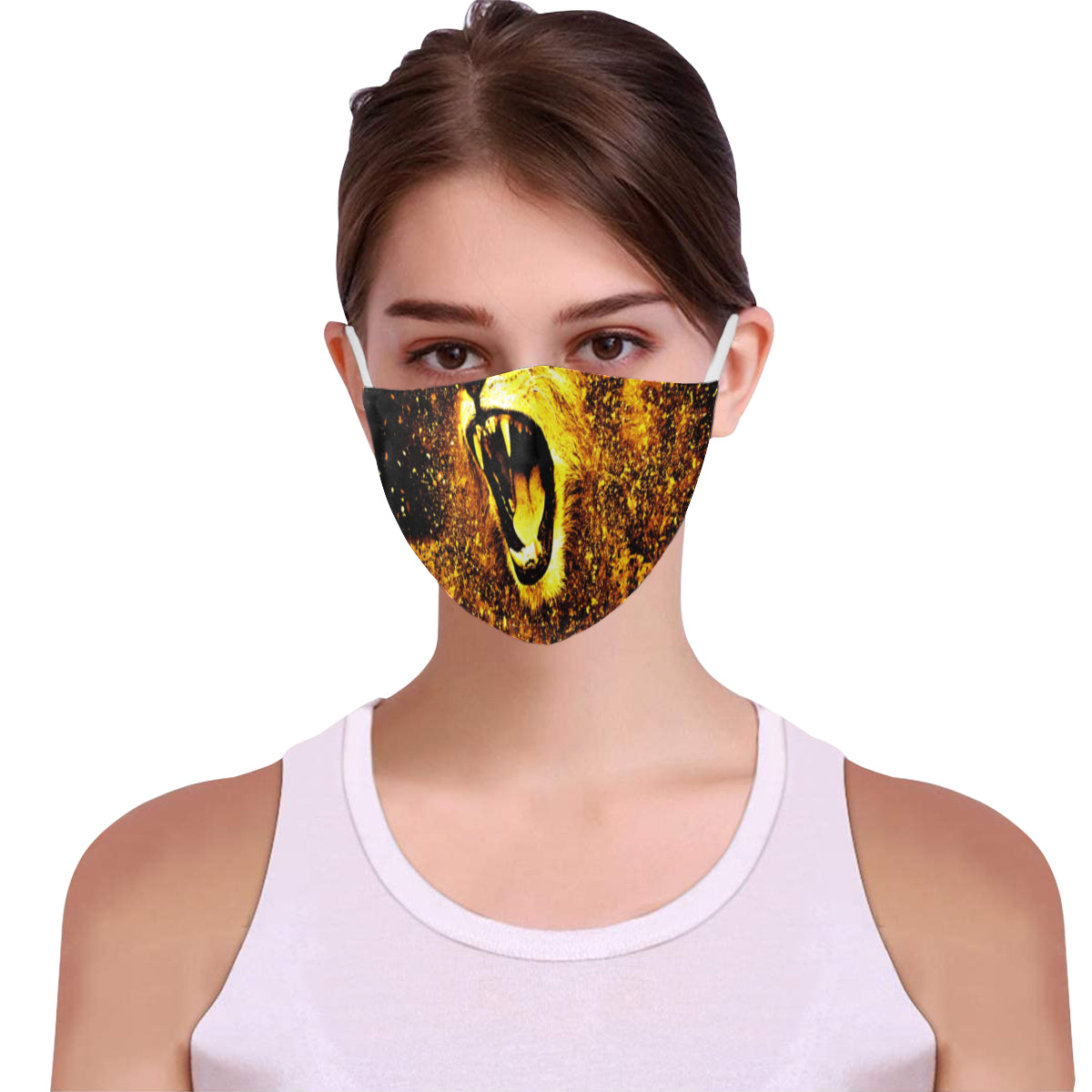 King of the Jungle Cotton Fabric Face Mask with Filter Slot & Adjustable Strap (Pack of 5) - Non-medical use
