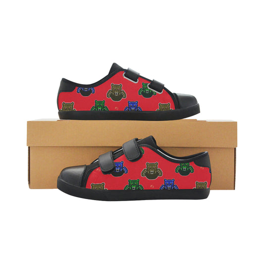 Bear Claw Print Velcro Canvas Kid's Shoes