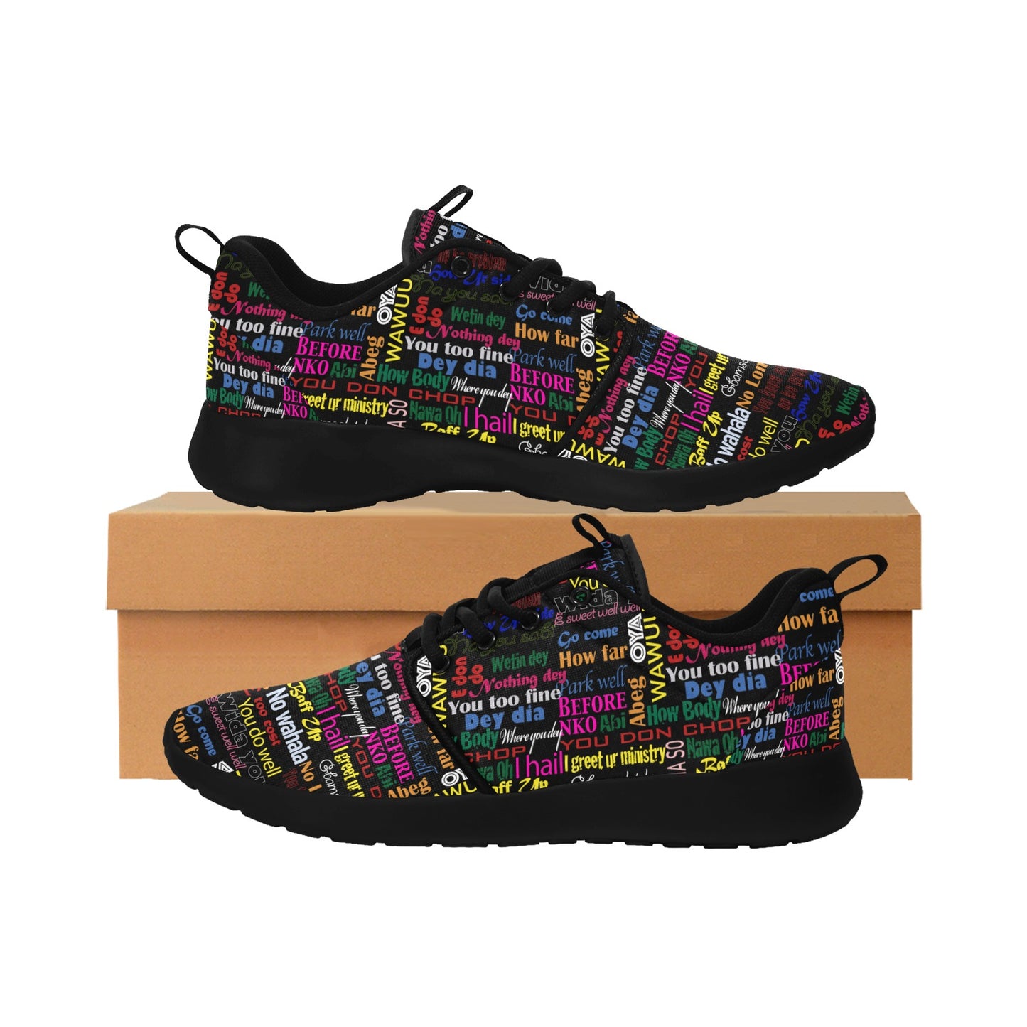 AfriBix Pidgin Print Mens Sneakers Men's Pull Loop Sneakers