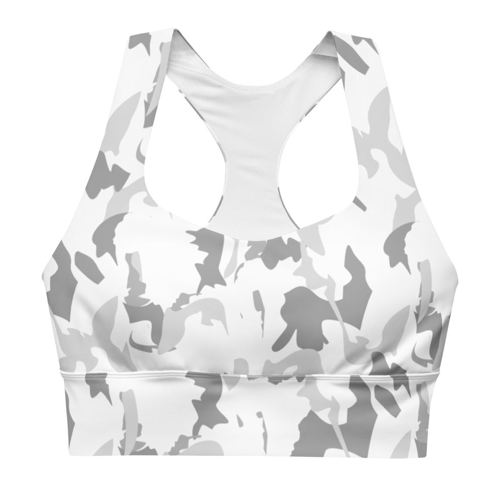 AfriBix Camouflage Longline sports bra - White