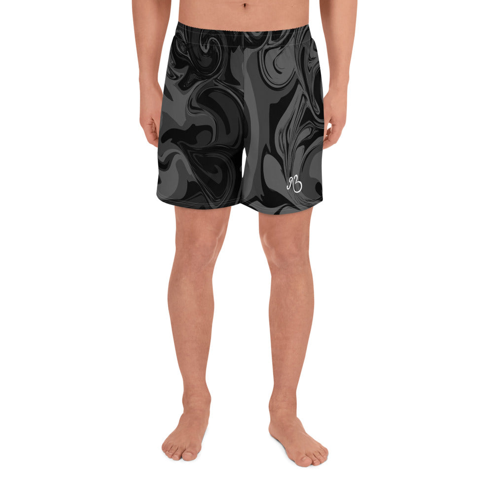AfriBix Marble Men's Athletic Shorts - Black
