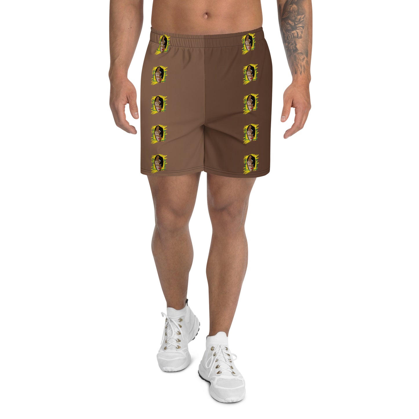 Heritage Print Nude Men's Athletic Long Shorts