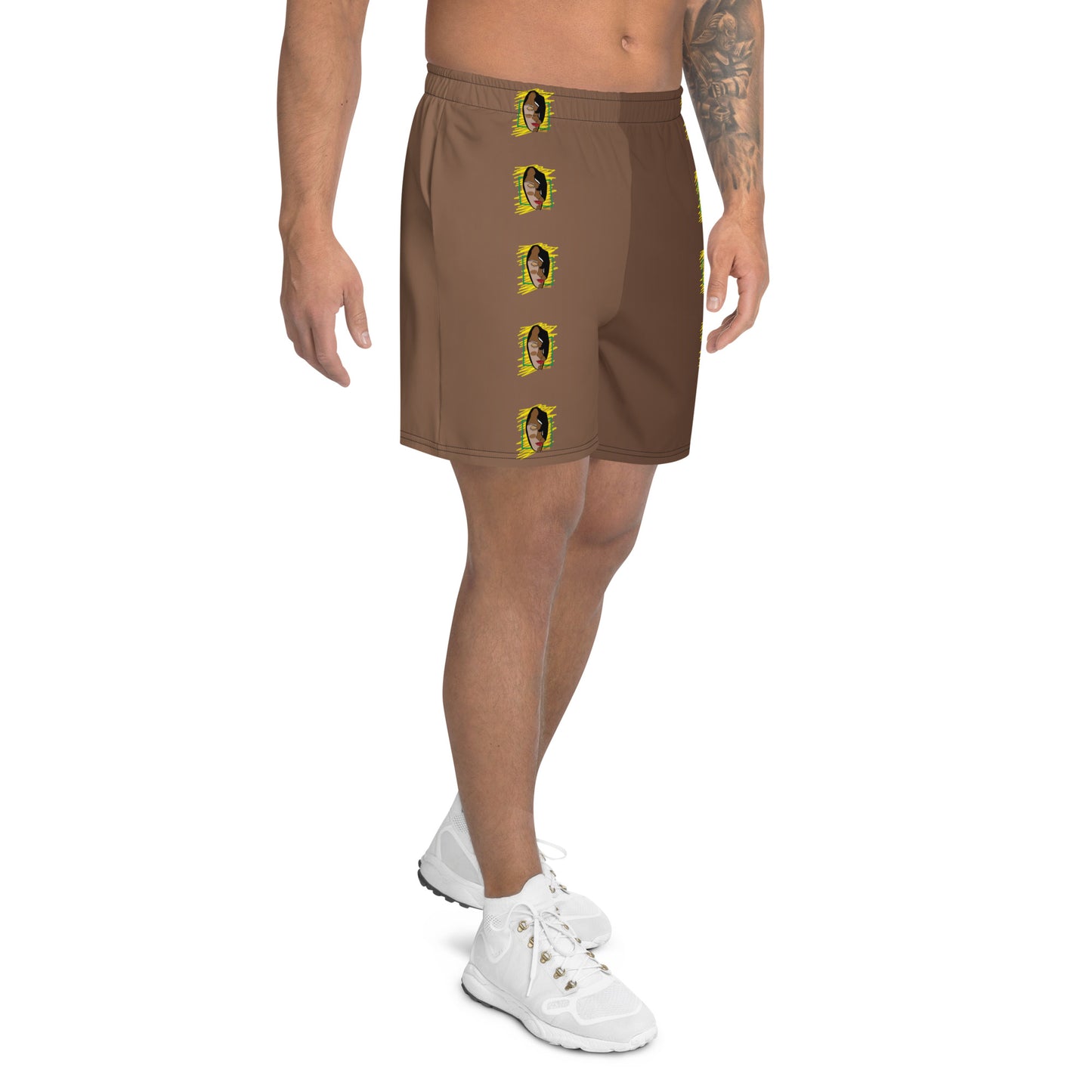 Heritage Print Nude Men's Athletic Long Shorts