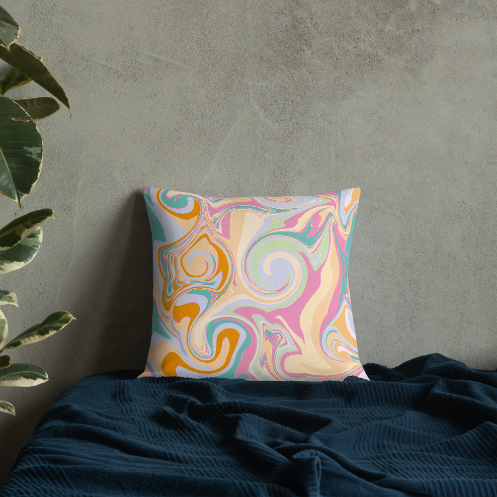 Candy Marble Print Premium Throw Pillow