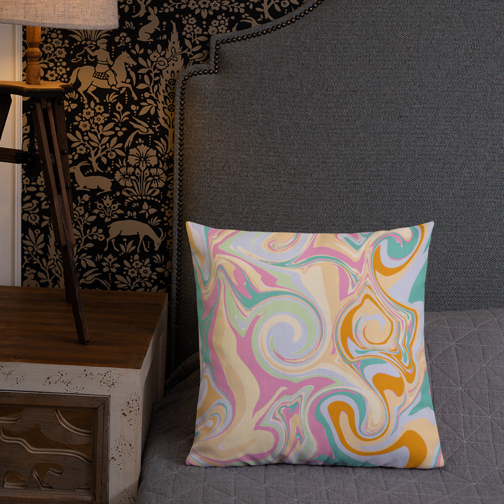 Candy Marble Print Premium Throw Pillow