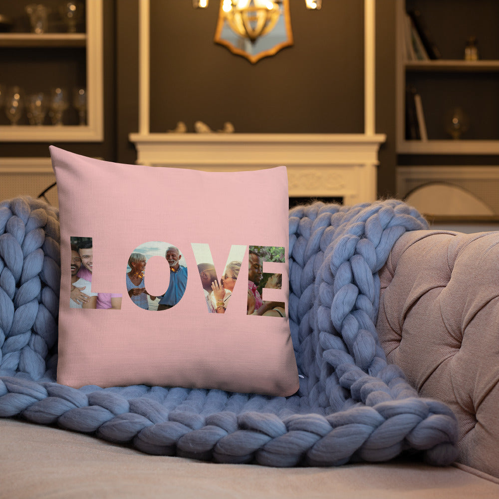 Love Personalised Premium Throw Pillow - Pink