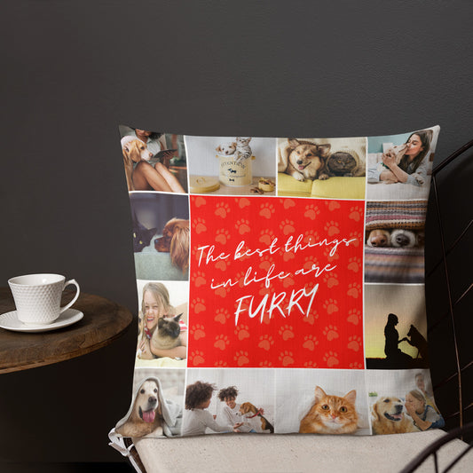 Pets Personalised Premium Throw Pillow - instagram grid