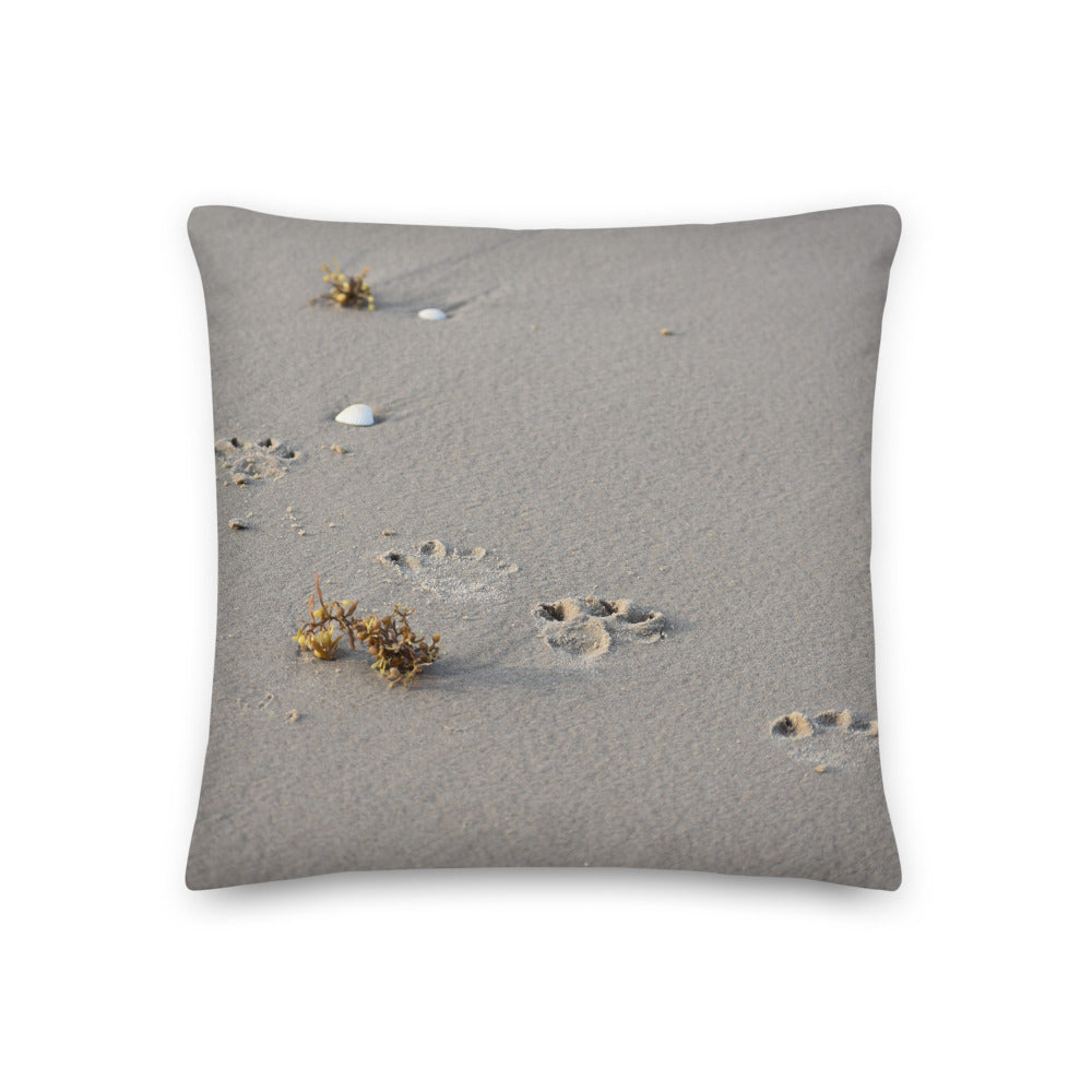 Pets Personalised Premium Throw Pillow - Sandy beach