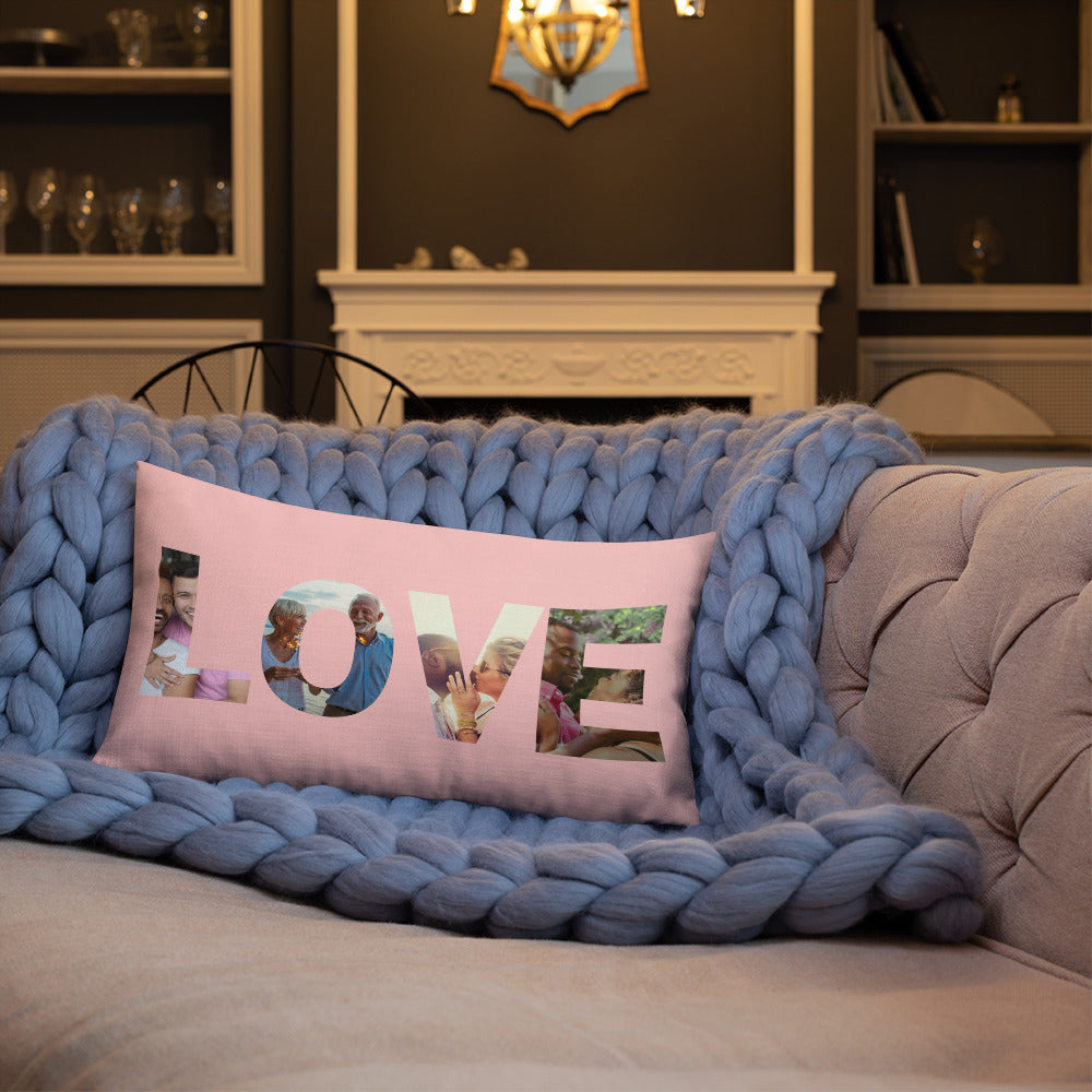 Love Personalised Premium Throw Pillow - Pink