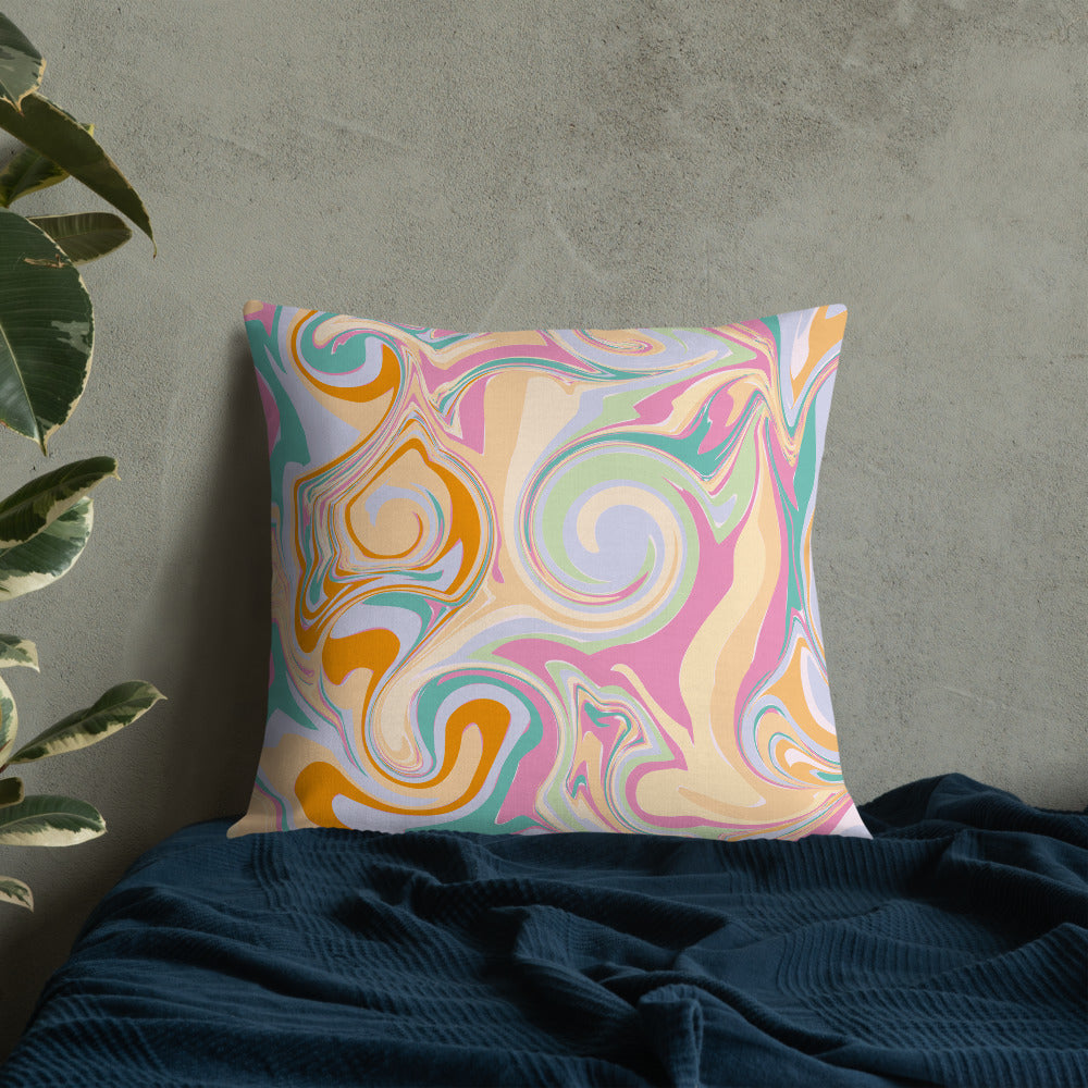 Candy Marble Print Premium Throw Pillow