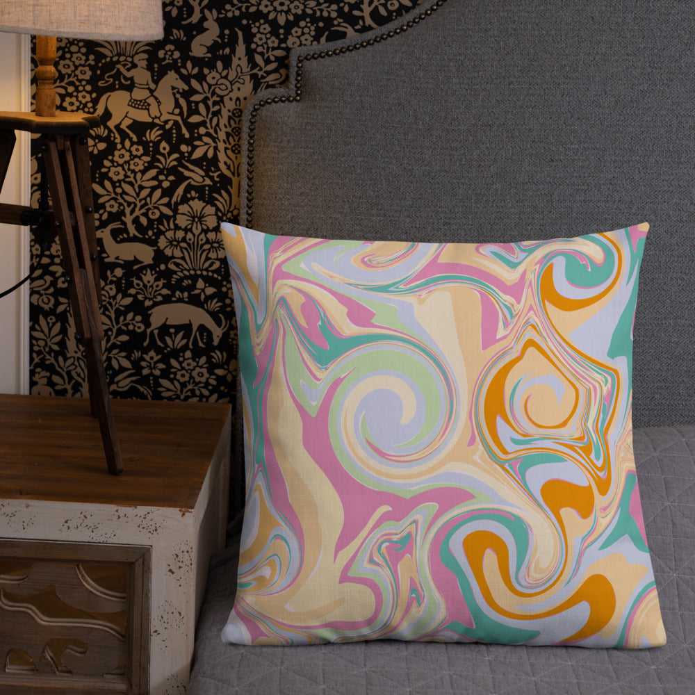 Candy Marble Print Premium Throw Pillow