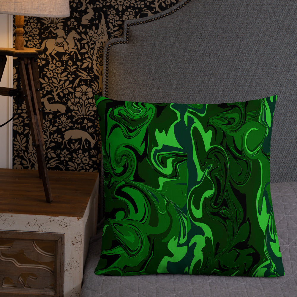 Emerald Marble Print Premium Pillow