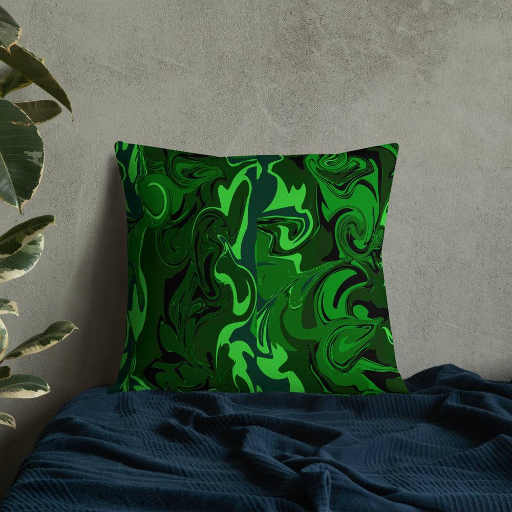 Emerald Marble Print Premium Pillow
