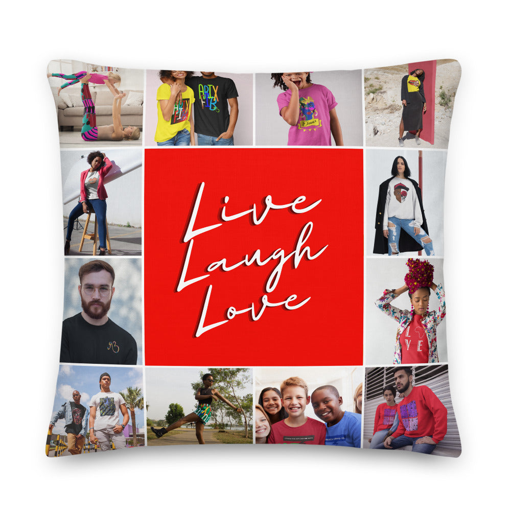 Live Laugh Love Personalised Premium Throw Pillow