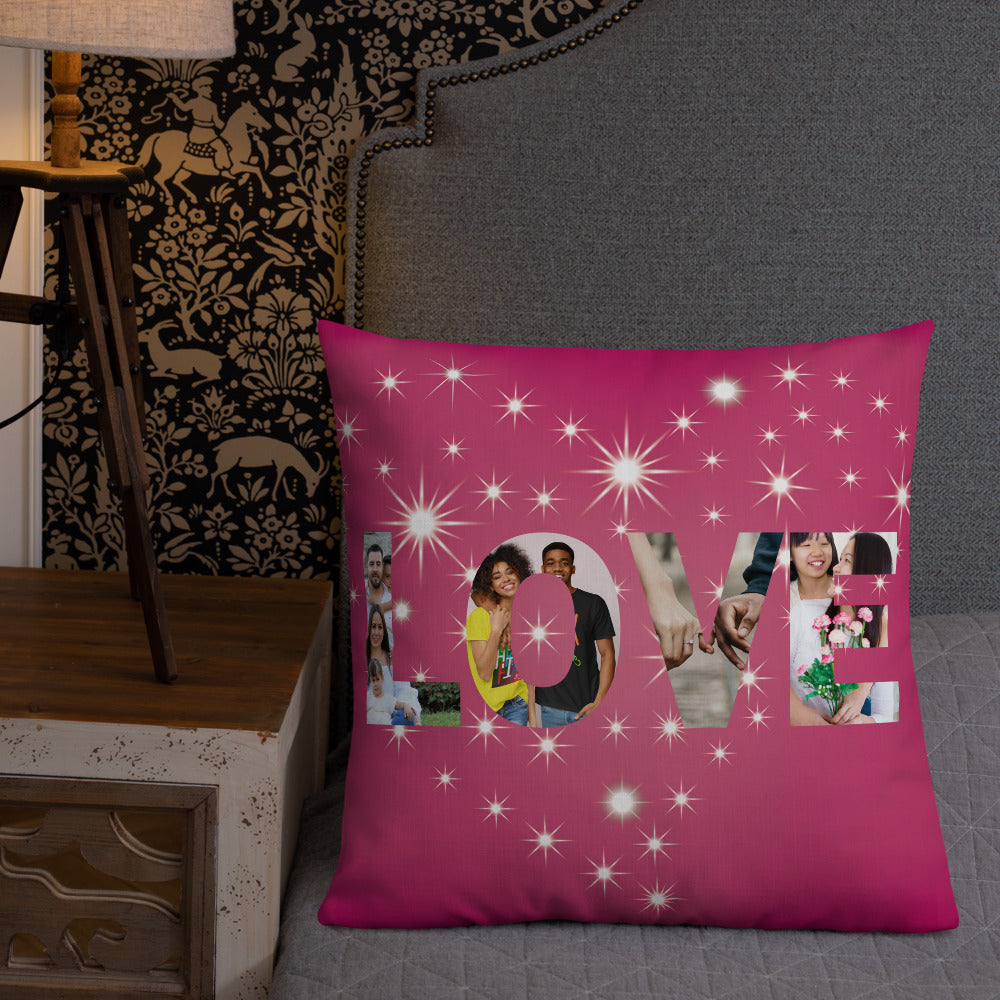 Love Personalised Premium Throw Pillow - Stars