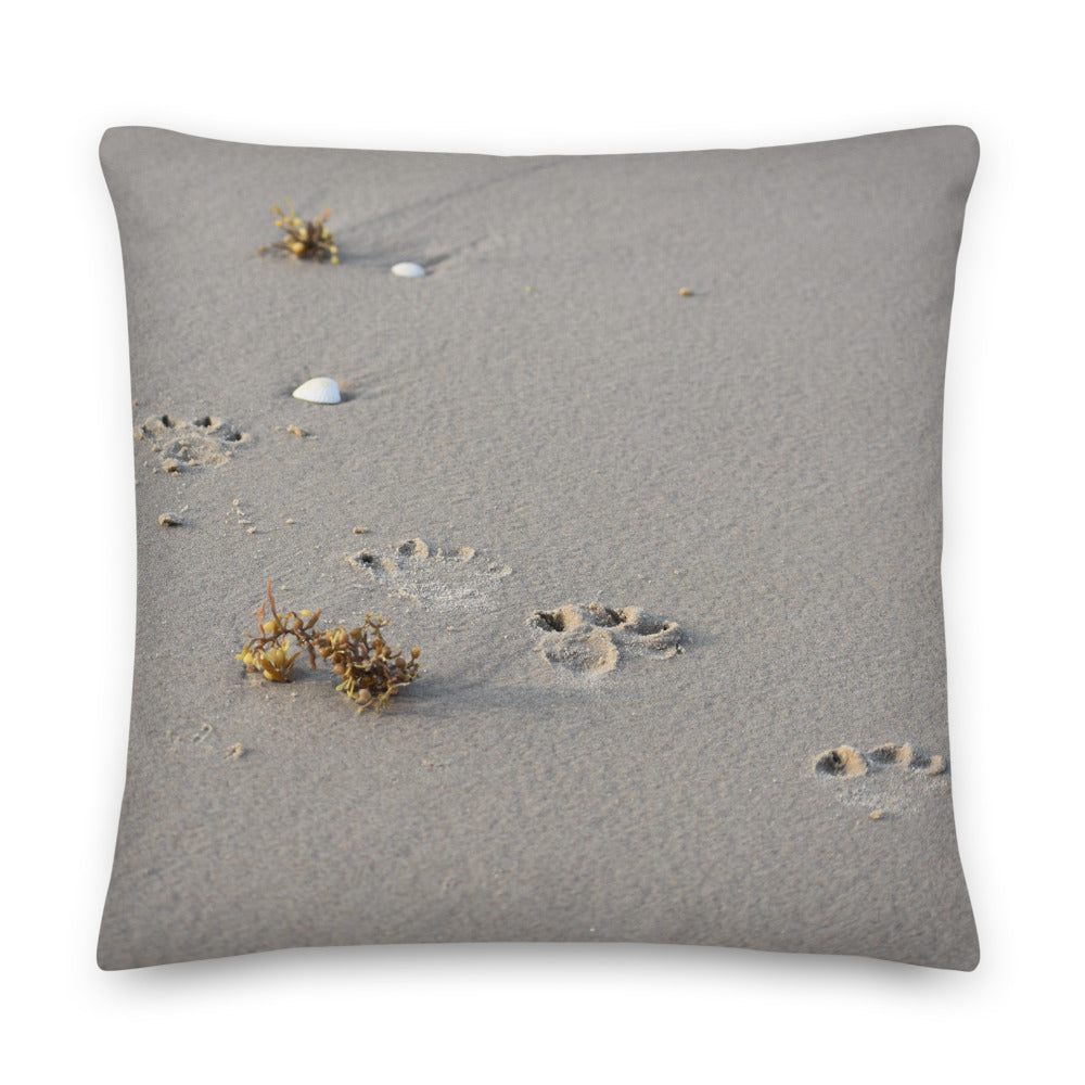 Pets Personalised Premium Throw Pillow - Sandy beach