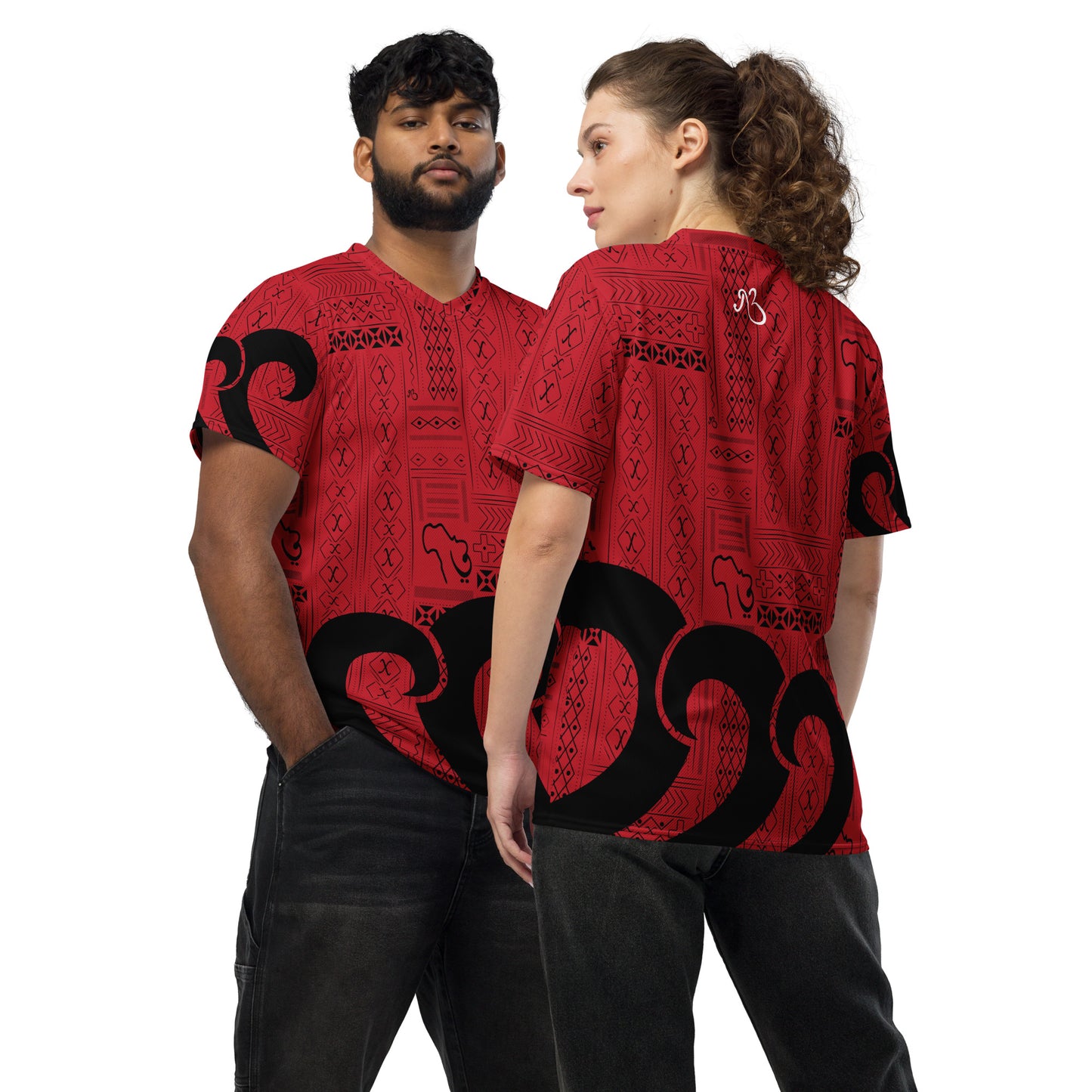 AfriBix Tribal print recycled unisex sports jersey