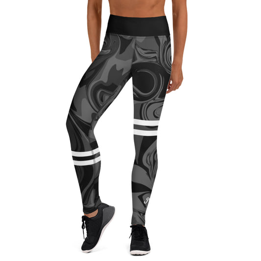 AfriBix Marble High Waist Leggings - Black